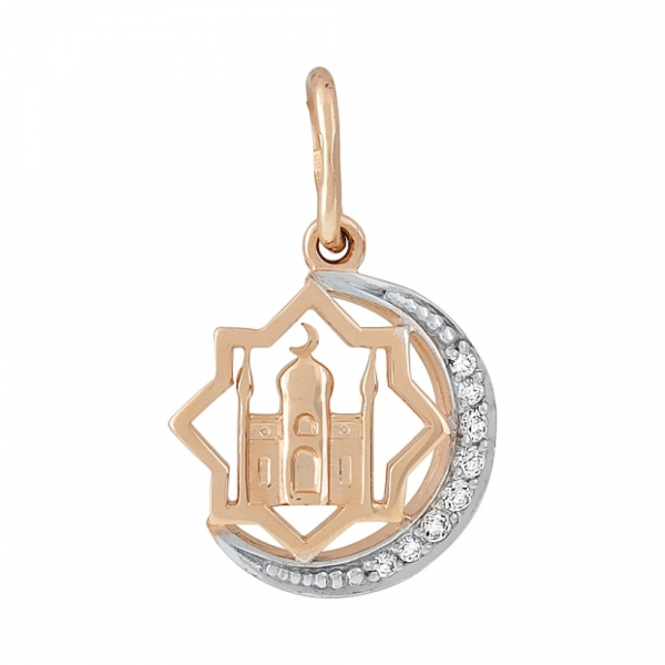 Золотая подвеска с фианитами № 115179