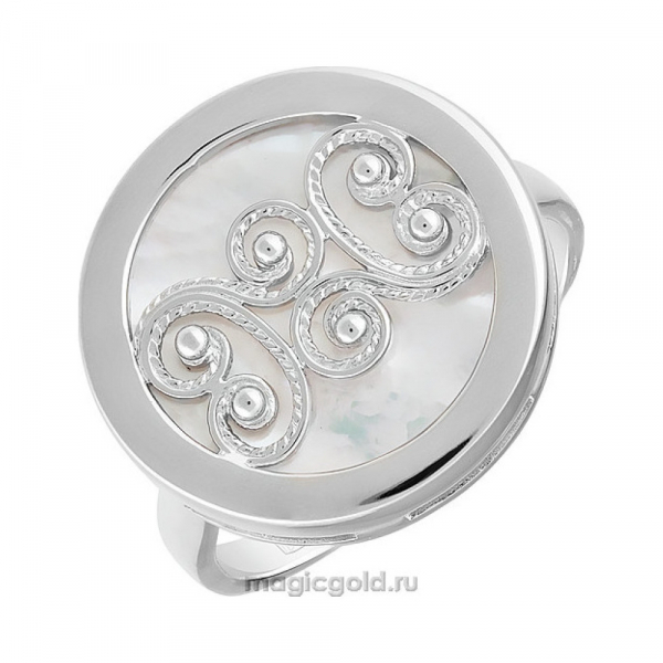 Серебряное кольцо с перламутром № 141463