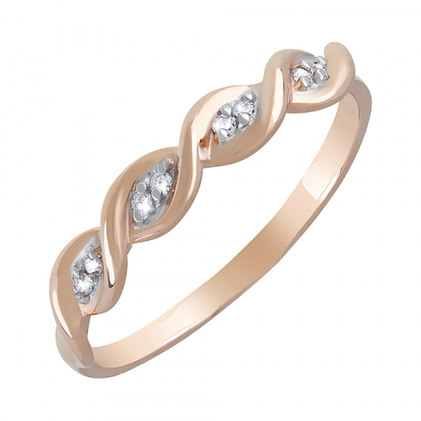 Золотое кольцо с фианитами № 122323