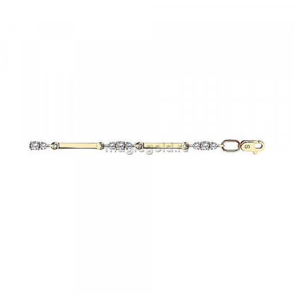 Золотой браслет с фианитом № 173425