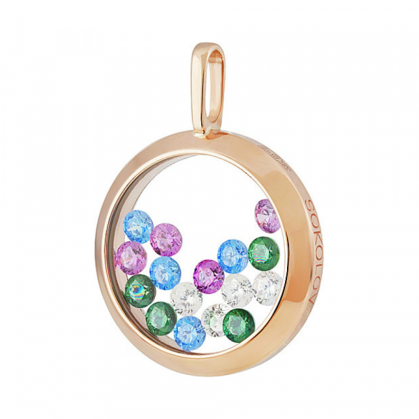 Золотая подвеска с плавающими фианитами № 135284