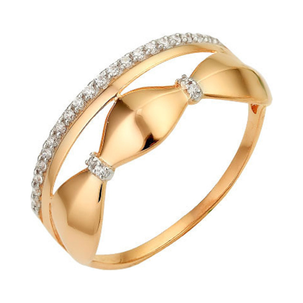 Золотое кольцо с фианитом № 141147