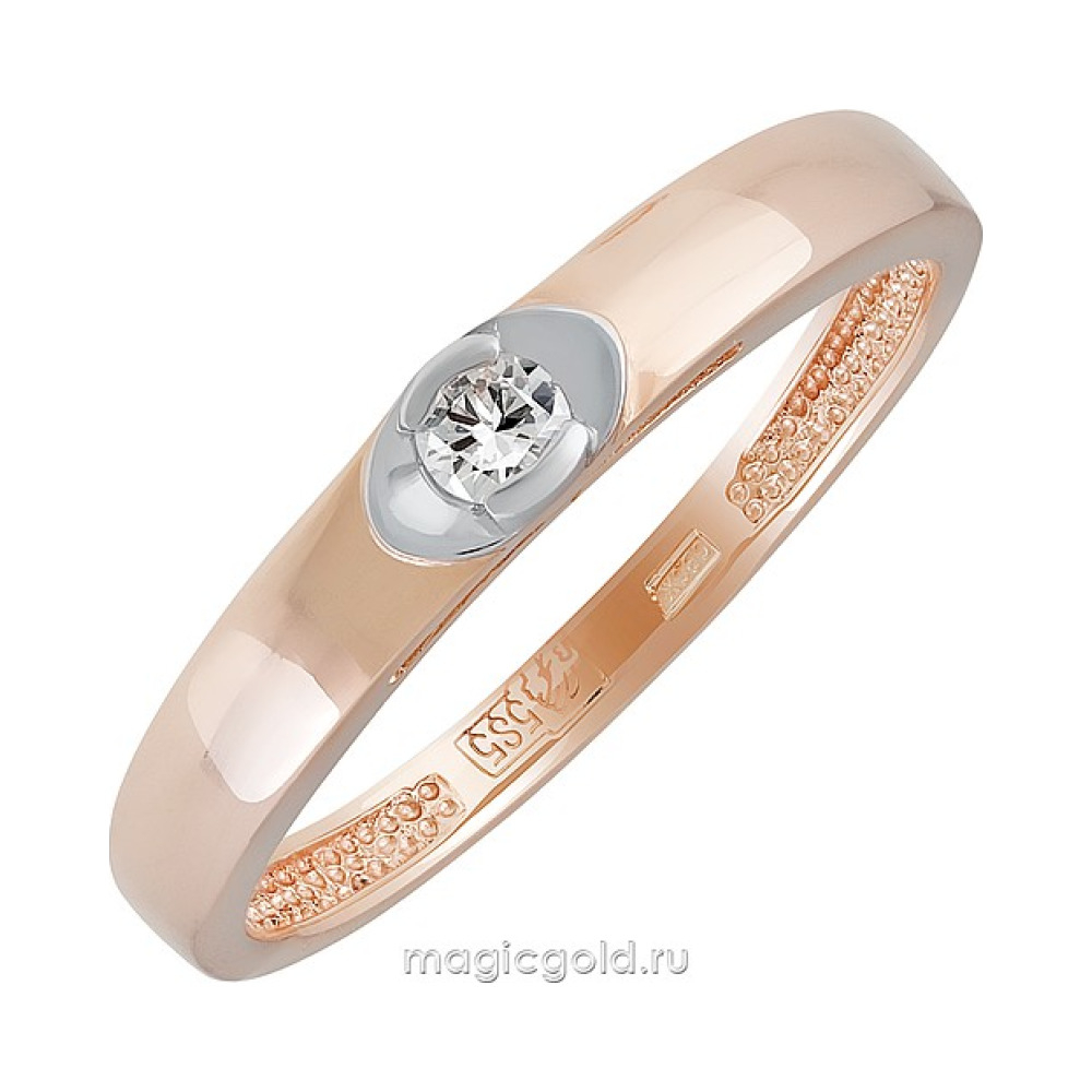 Золотое кольцо с бриллиантом № 160872