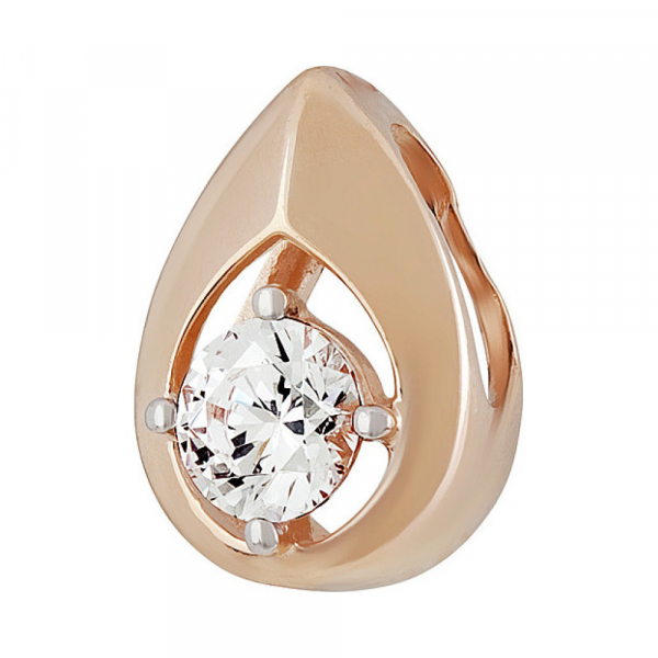 Золотая подвеска с кристаллом swarovski № 138490