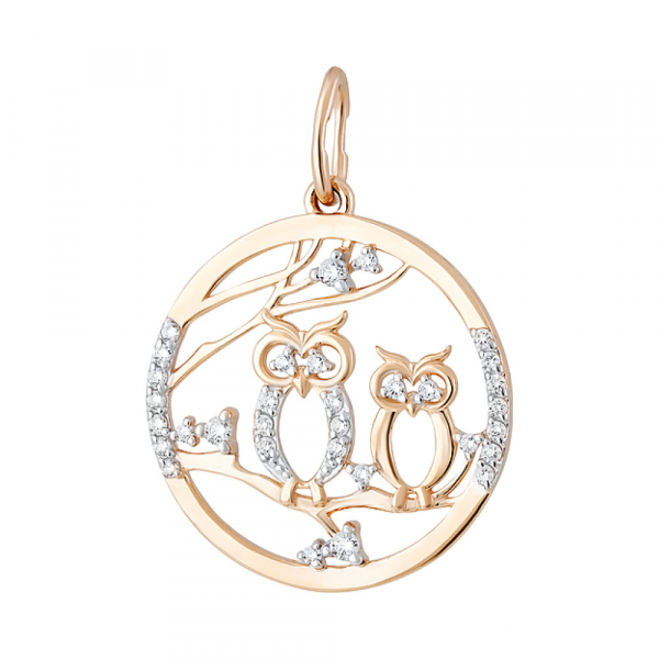 Золотая подвеска с фианитами № 131948