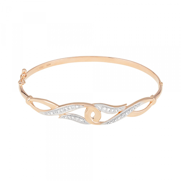 Золотой браслет с фианитами № 124362