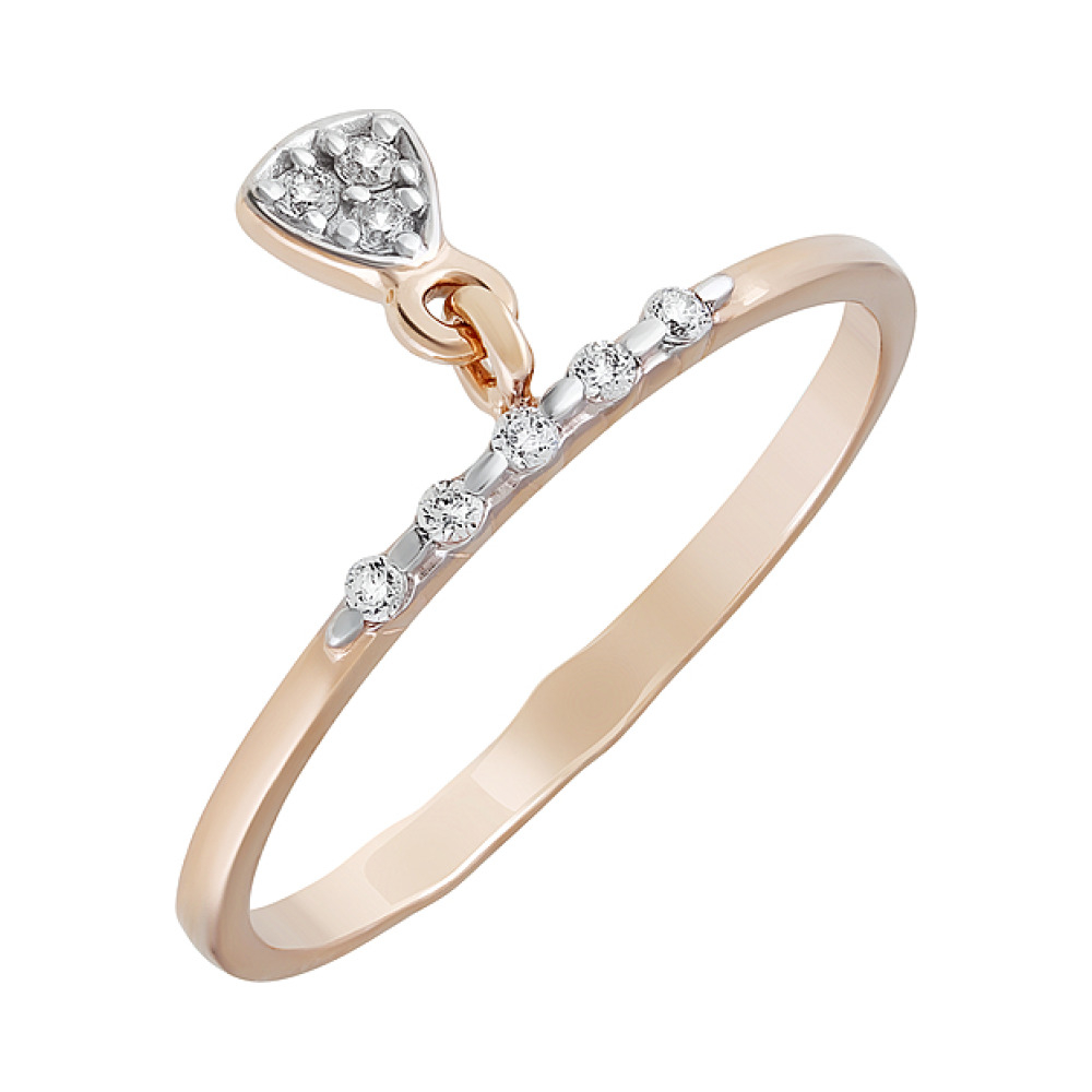 Золотое кольцо с фианитами № 127398