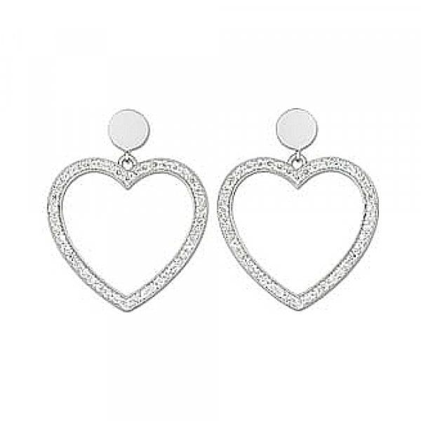 Серебряные серьги с фианитом № 27273