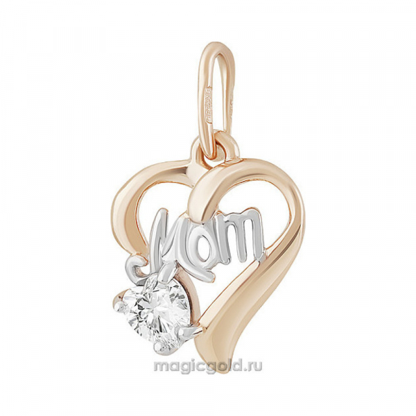 Золотая подвеска с фианитом № 155701