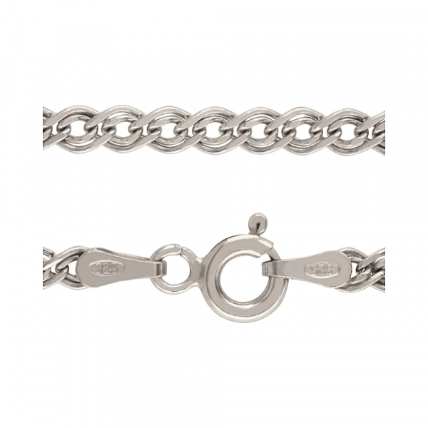 Серебряная цепь нонна родированная № 94648