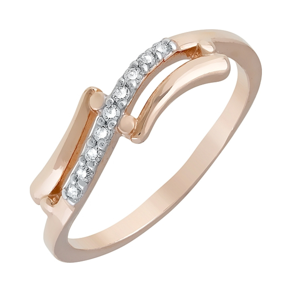 Золотое кольцо с фианитами № 120655