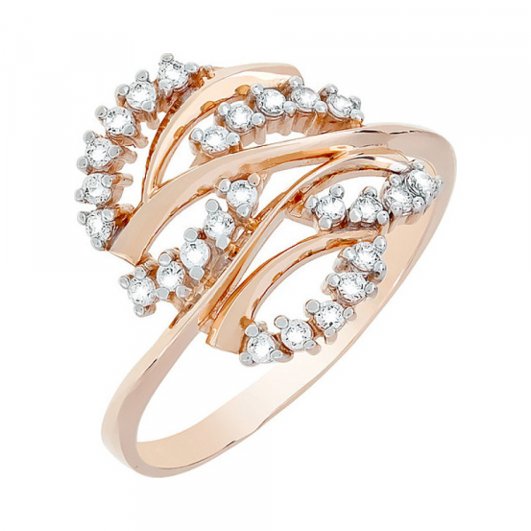 Золотое кольцо с фианитом № 107782