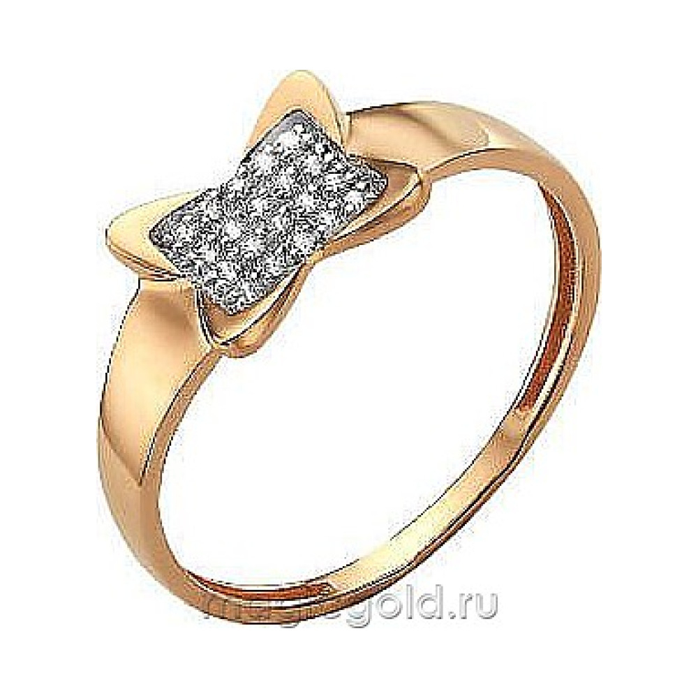 Золотое кольцо с фианитом № 173835