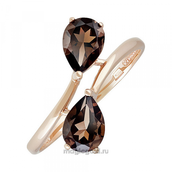 Золотое кольцо с раухтопазом № 139065