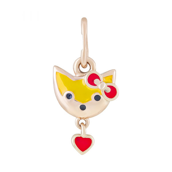 Золотая подвеска с эмалью № 124341