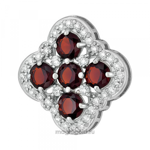 Серебряная подвеска с алпанитом и фианитом № 134504