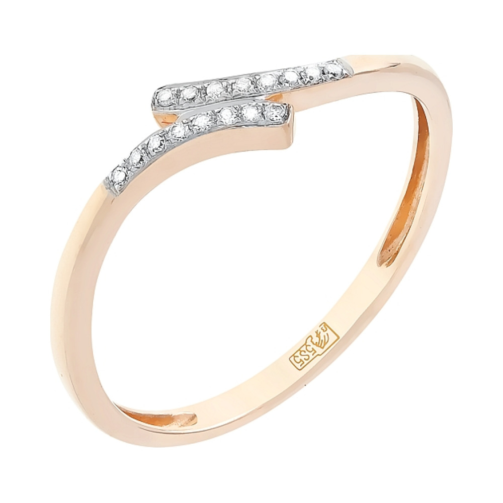 Золотое кольцо с бриллиантом № 104935