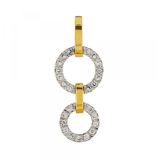 Серебряная подвеска с фианитом и золотым покрытием № 83432