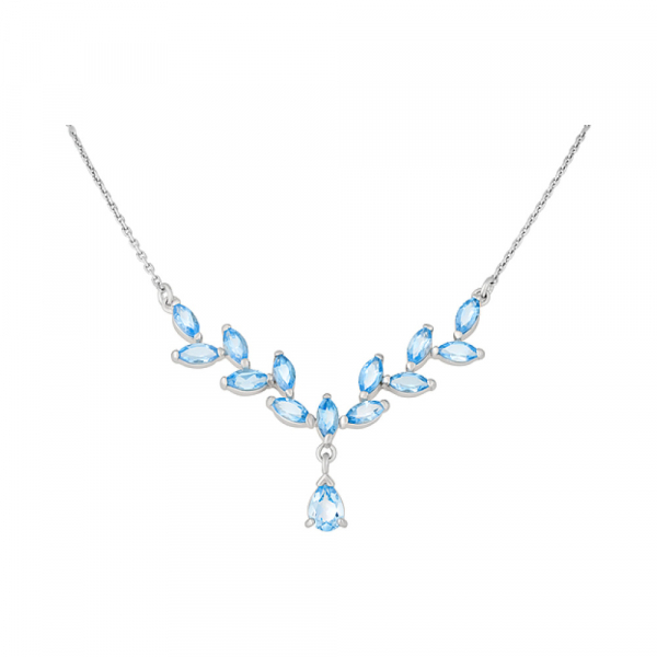 Серебряное колье с топазом № 123906