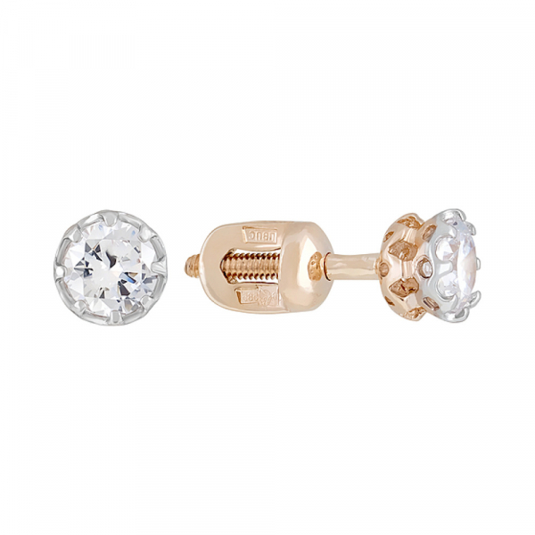 Пуссеты с фианитом № 122191