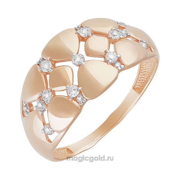 Золотое кольцо с фианитом № 160195