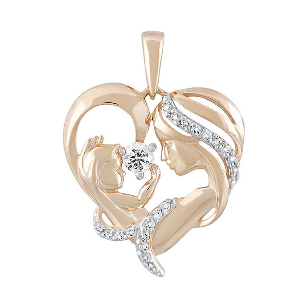 Золотая подвеска с фианитом № 133168