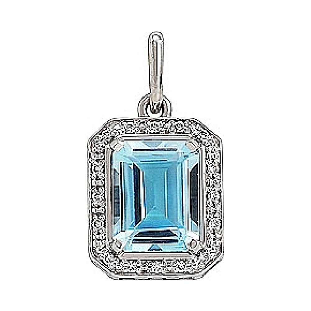 Золотая подвеска с топазом и фианитом № 52992