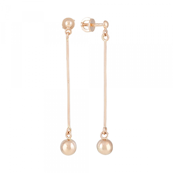 Золотые серьги без камня № 129081