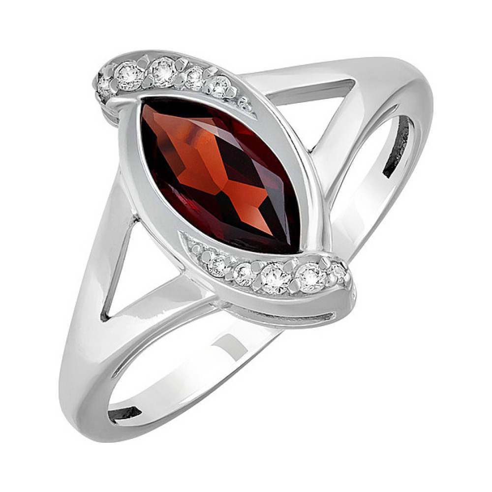 Серебряное кольцо с фианитом № 132977