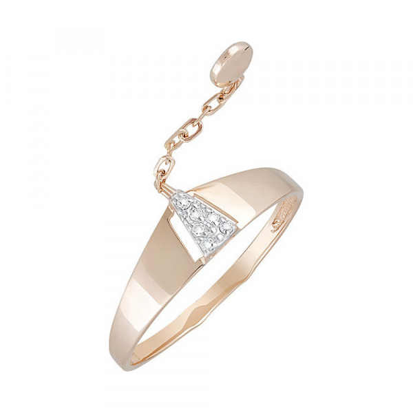 Золотое кольцо с фианитом № 133455