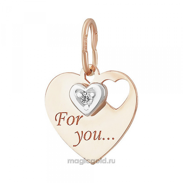 Золотая подвеска с фианитом № 155789