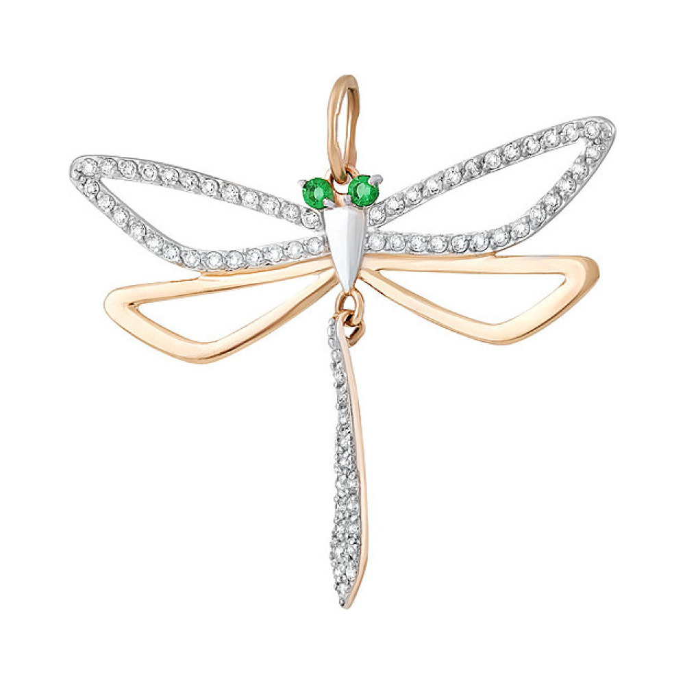 Золотая подвеска с фианитом № 135226