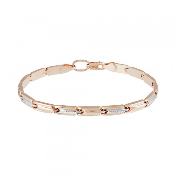 Золотой браслет без камня с алмазкой № 136859