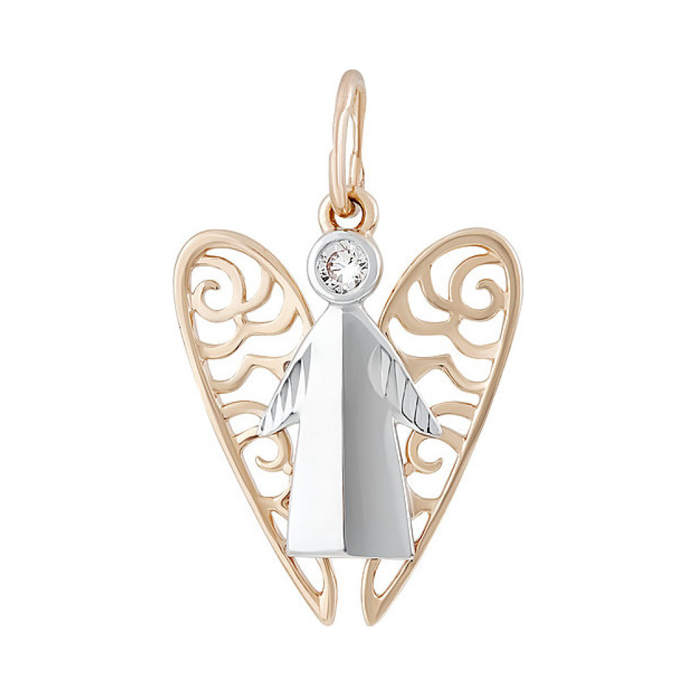 Золотая подвеска с алмазкой и фианитом № 135441