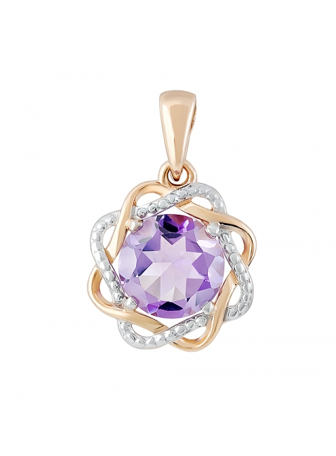 Золотая подвеска с аметистом № 128711