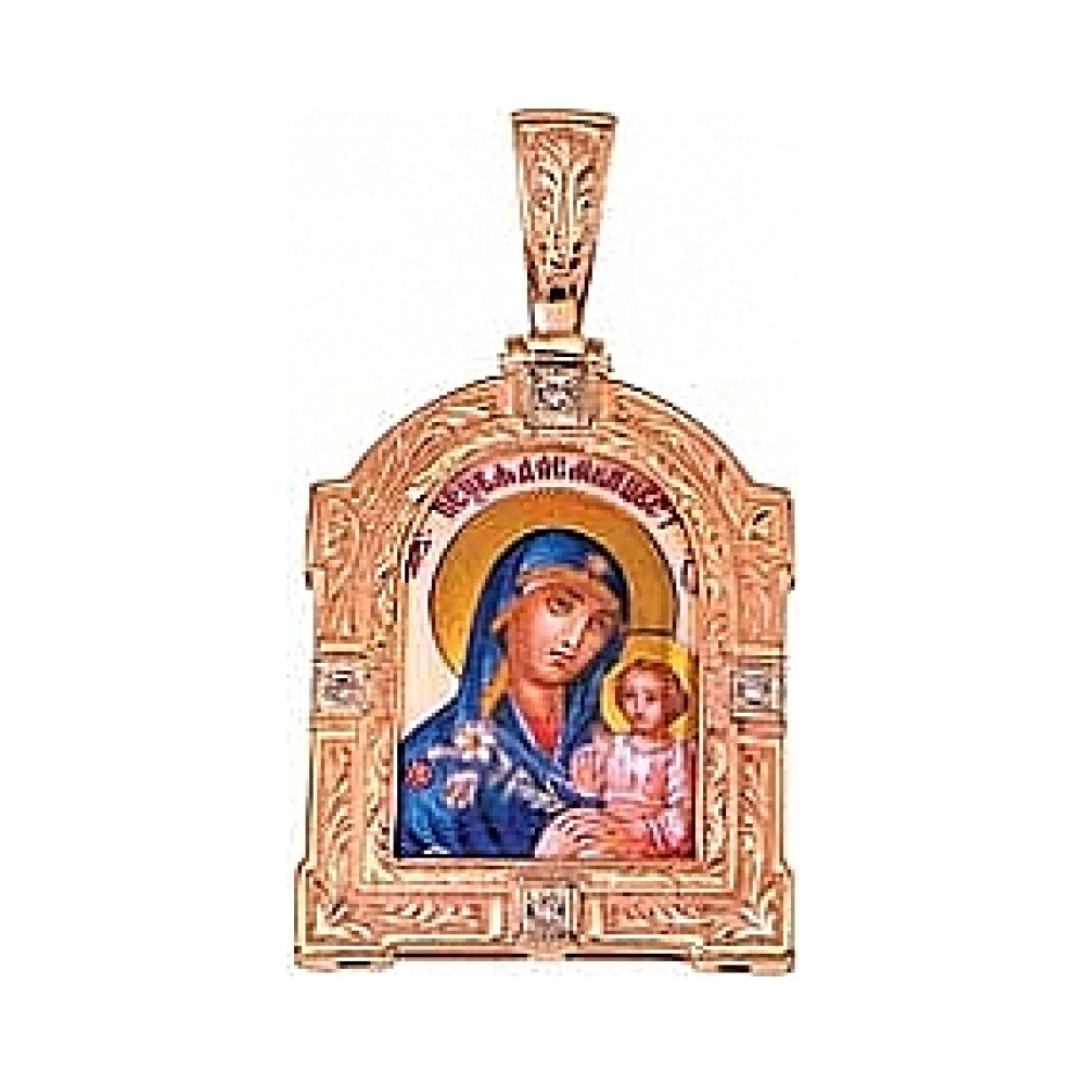 Икона с бриллиантом и эмалью "Неувядаемый Цвет" № 8978