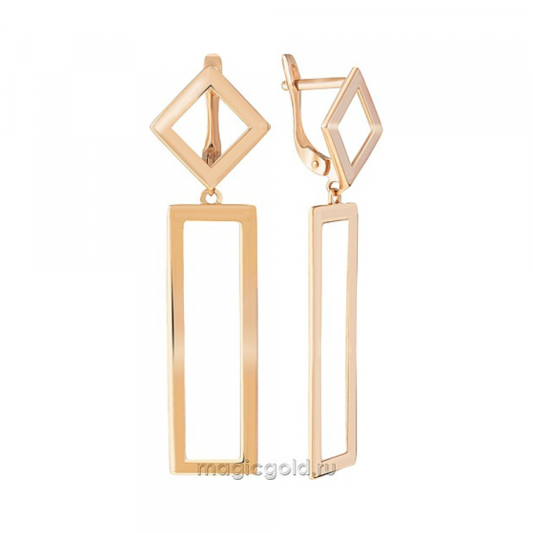 Золотые серьги без камня № 173396