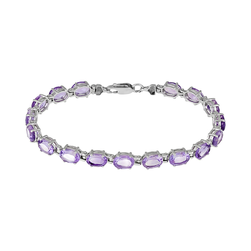 Серебряный браслет с аметистом № 122881