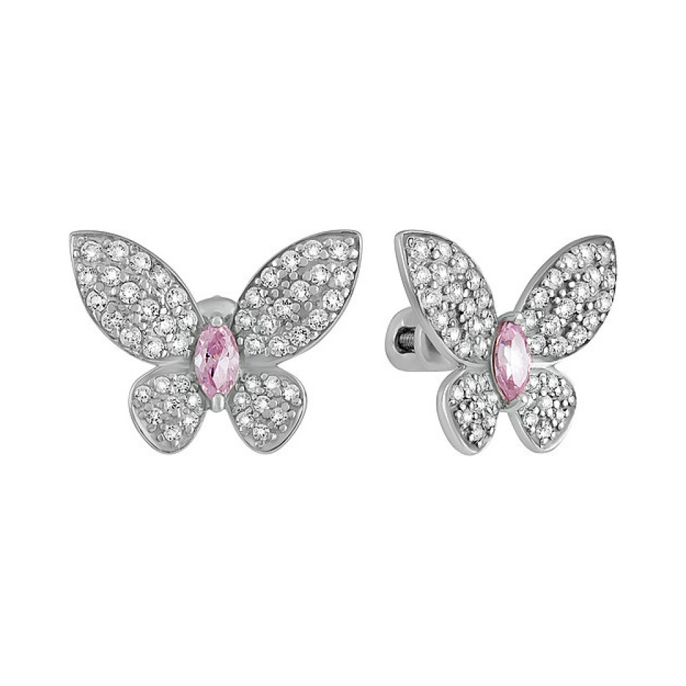 Пуссеты с фианитом № 134075