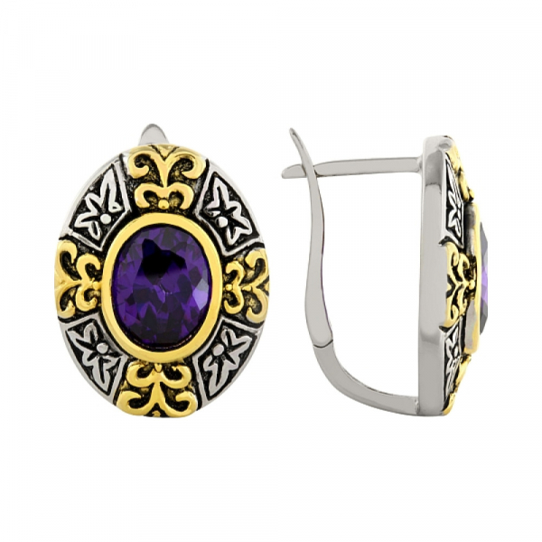 Серебряные серьги с фианитами № 95158