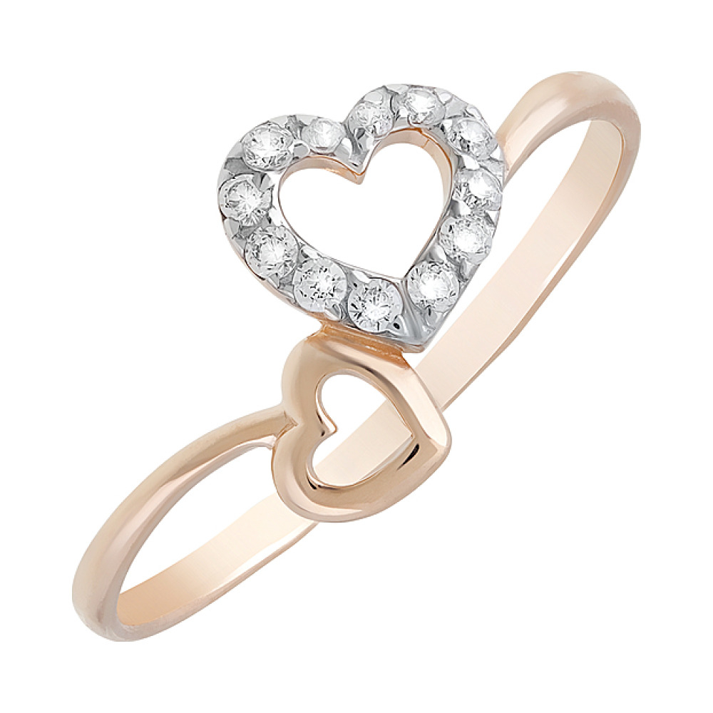 Золотое кольцо с фианитами № 126683