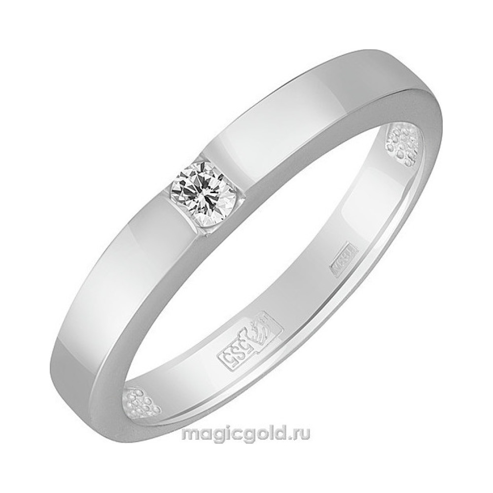 Золотое кольцо с бриллиантом № 156122