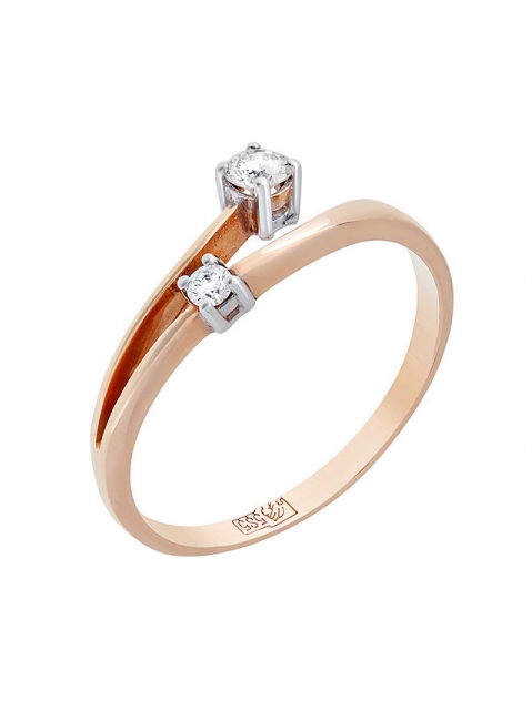 Золотое кольцо с бриллиантом № 77861