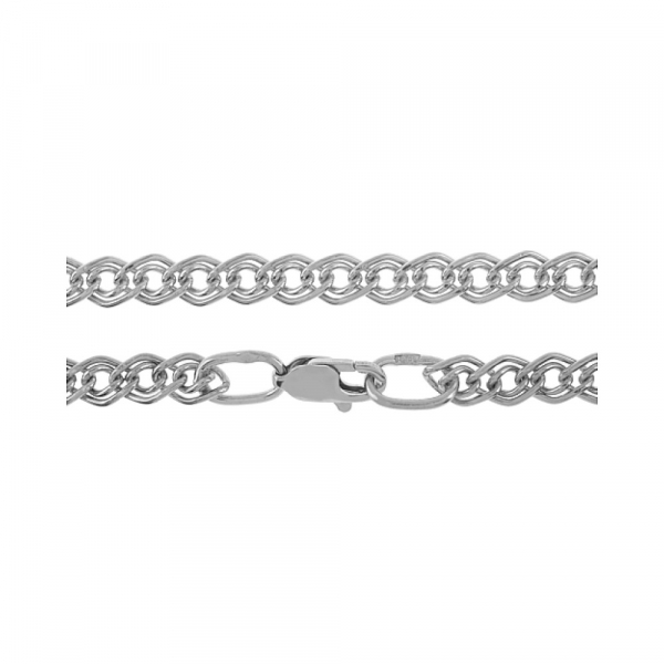 Серебряная цепь нонна родированная № 106044