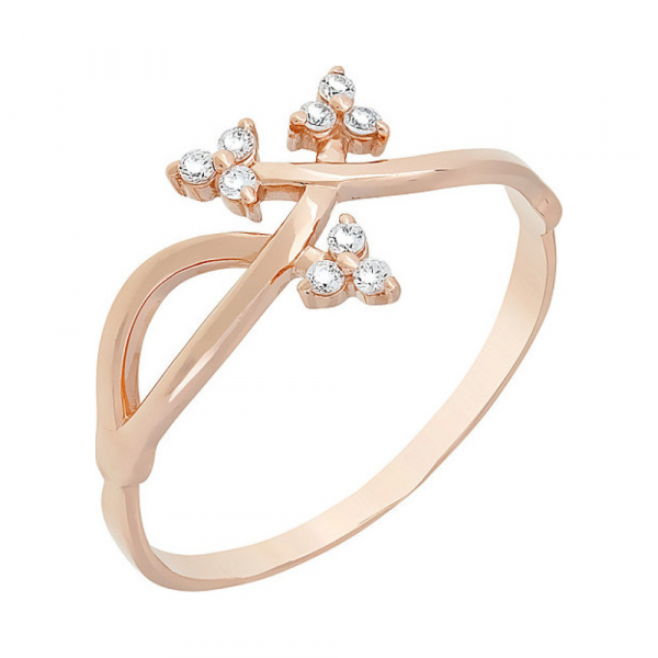 Золотое кольцо с фианитом № 72505