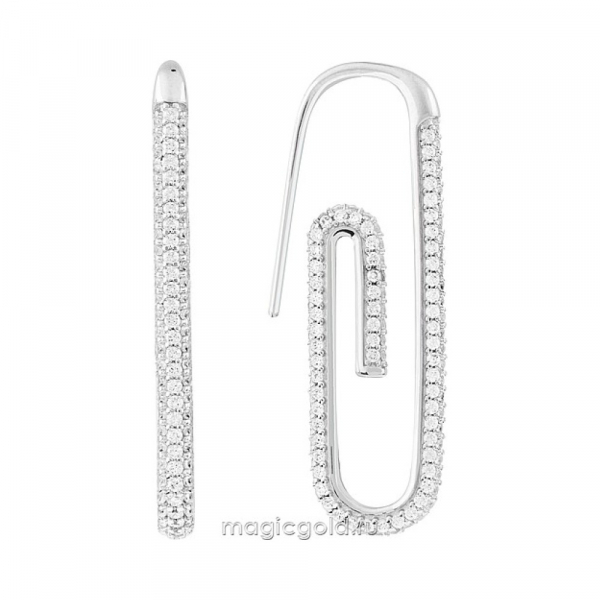 Серебряные серьги с куб цирконием  № 173938