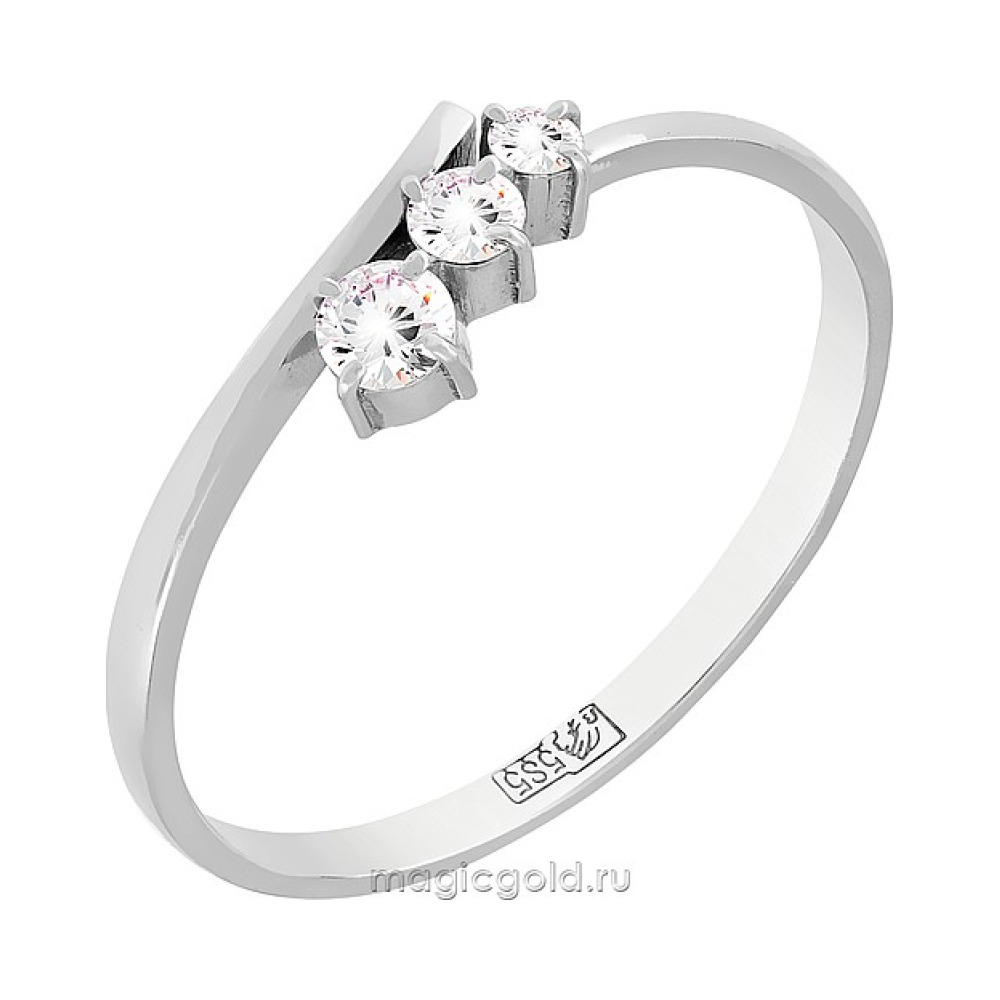 Золотое кольцо с бриллиантом № 164149