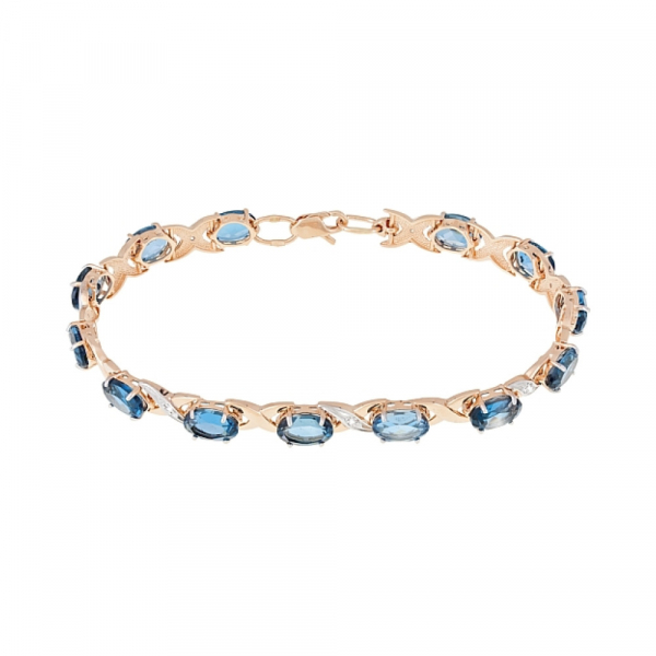 Золотой браслет с топазом и фианитом № 115844