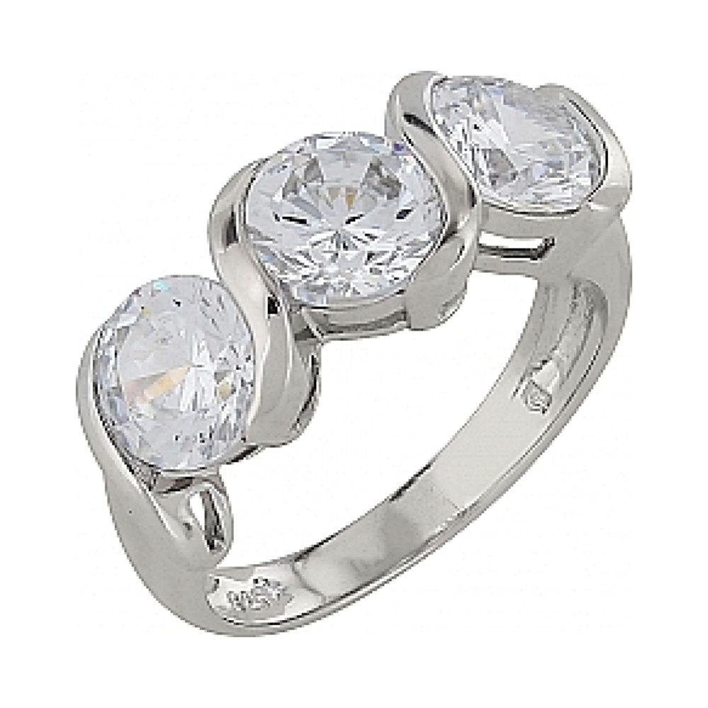 Серебряное кольцо с фианитами № 99918