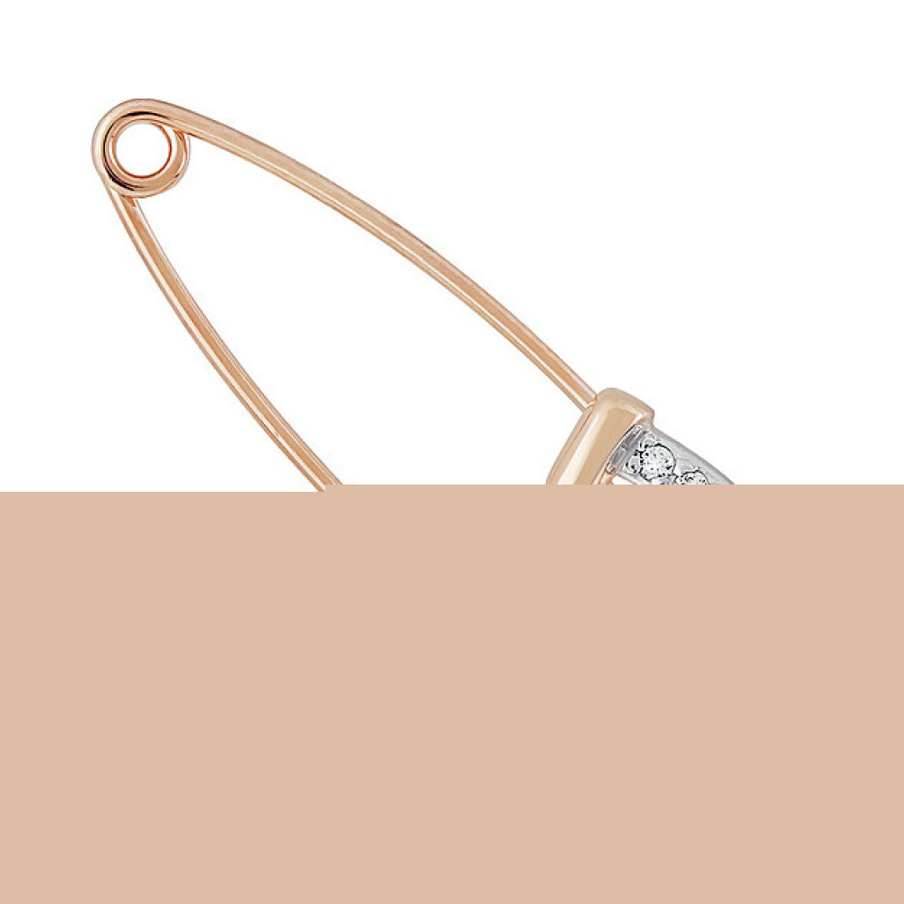 Золотые серьги с бриллиантом и сапфиром № 82298